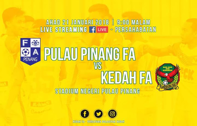 Live Streaming Pulau Pinang vs Kedah 21.1.2018 Friendly Match Live Streaming Pulau Pinang vs Kedah 21.1.2018 Friendly Match