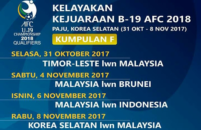 Jadual Perlawanan Kelayakan Kejuaraan B-19 AFC 2018 Jadual Perlawanan Kelayakan Kejuaraan B-19 AFC 2018