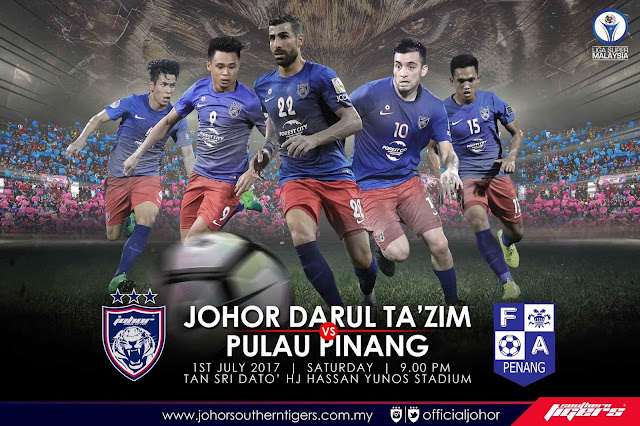Live Streaming JDT vs Pulau Pinang 1 Julai 2017 Liga Super