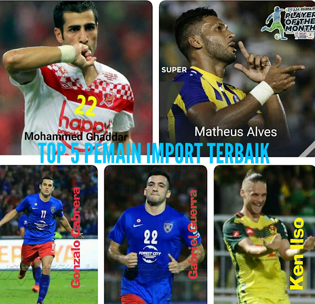 Top 5 Pemain Import Terbaik Liga Super 2017