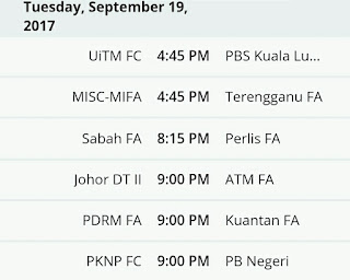 Jadual Dan Keputusan Terkini Liga Perdana Malaysia 2017
